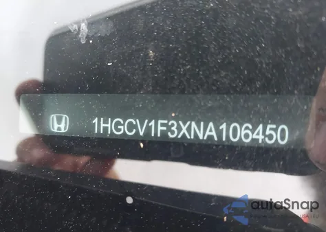 2022 Honda Accord Sport из США, поврежденный, VIN 1HGCV1F3XNA106450